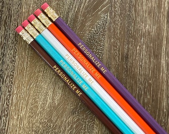 MODERN FALL | Set of 5 Personalized Pencils | Designer Color Combo | Custom Foil Printed | HB No. 2 Graphite