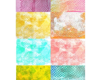 PRINTABLE | Painted Paper Collage Fodder | digital download | Fish Net | backgrounds | digital art | JPEG file | Mixed Media Art
