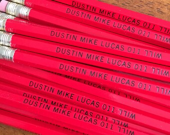 STRANGER THINGS | Set of 5 Pre-Printed Pencils | Choose Your Color Combo | Custom Foil Printed | HB No. 2 Graphite
