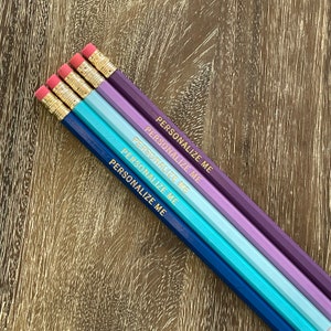 STARRY NIGHT | Set of 5 Personalized Pencils | Designer Color Combo | Custom Foil Printed | Hb No. 2 Graphite