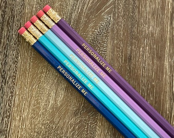 STARRY NIGHT | Set of 5 Personalized Pencils | Designer Color Combo | Custom Foil Printed | Hb No. 2 Graphite