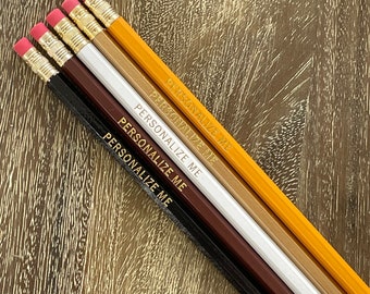 SCHOOL BUS | Set of 5 Personalized Pencils | Designer Color Combo | Custom Foil Printed | HB No. 2 Graphite | Hexagon