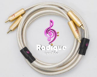 RCA Stereo Interconnect Cable | Vintage Safe Gold Plated | 6-Layer Shielded Hi-Fi Audio Cable | Radique Audio Gold Series