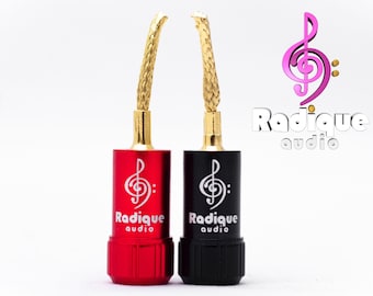 Pin Connectors (Pairs) by Radique Audio – Gold-Plated Flexi-Pins, Dual Set Screws, 18–12AWG, Easy Install, Color Coded, Choose 1/2/4/10