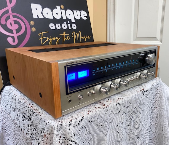 Pioneer SX-535 Receiver, Vintage, Serviced, Custom Cherry Cabinet