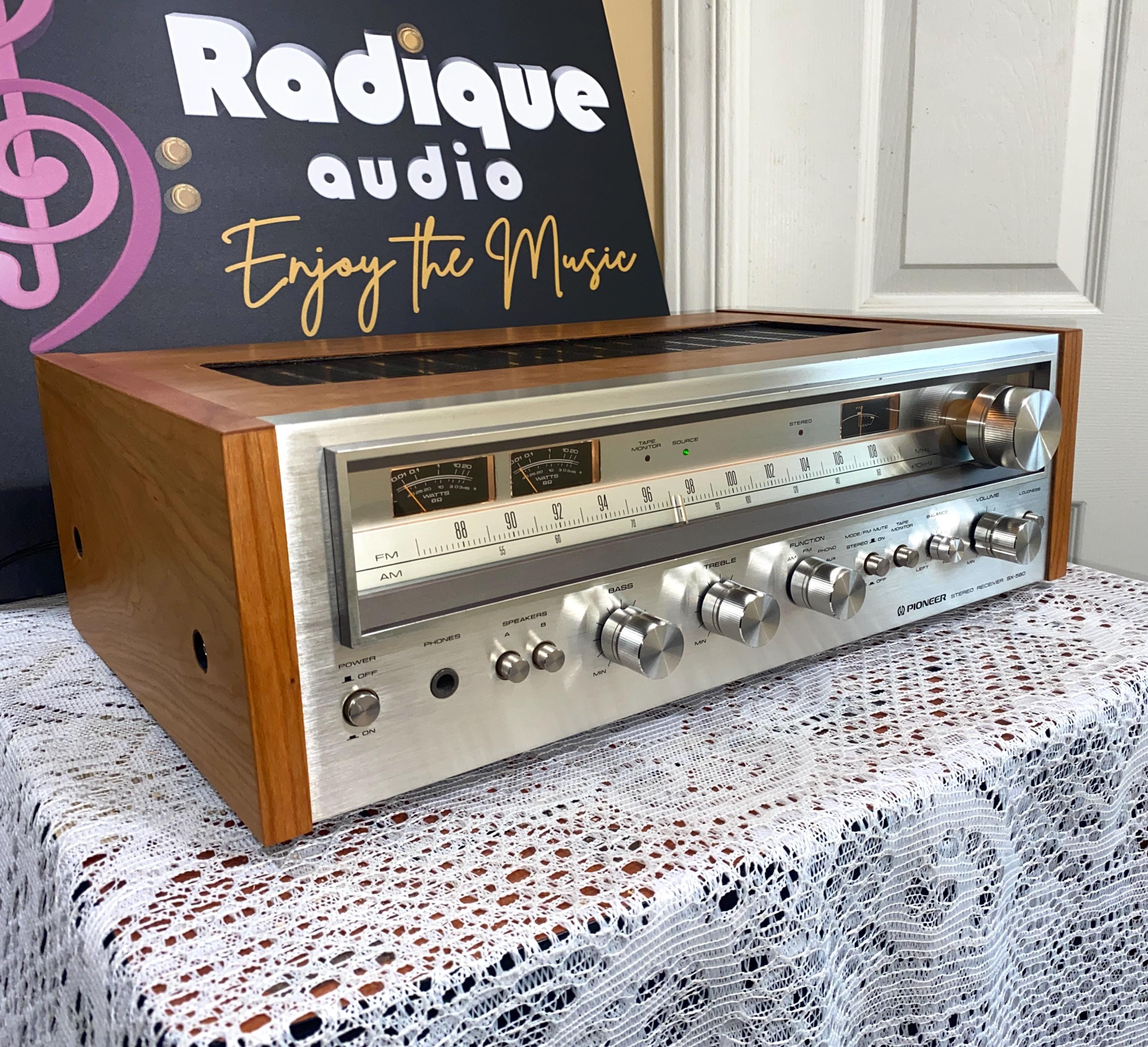 Gorgeous Vintage 20 WPC SX-580 Pioneer Stereo Receiver in Custom Cherry wood