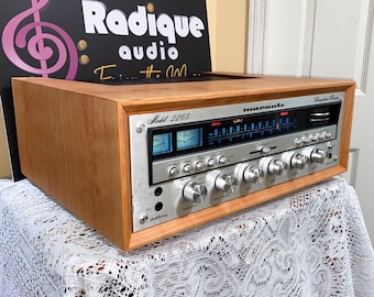 Receptor Marantz 2265 vintage de 65 W, caja de madera de cerezo personalizada, con servicio completo, esfera plateada, calidad de coleccionista, listo para enviar.