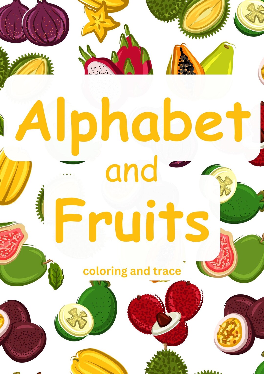 Alphabet and Fruits Coloring and Tracing Book - Etsy