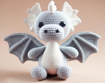 Cute Dragon Crochet  Pattern, Cute Amigurumi Pattern, DIY Crochet Plushie Animal, Easy Crochet Tutorial, Digital Download