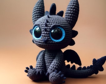 Toothless Dragon Crochet Pattern: Amigurumi Tutorial (Digital Download)