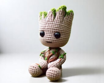 Baby Groot Amigurumi Crochet Pattern, Easy Tutorial (Digital Download)