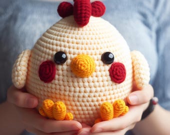 Chicken Amigurumi Crochet Pattern, Easy DIY Plushie (Digital Download)