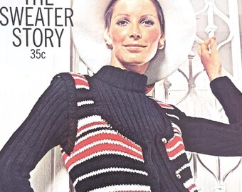 70s Pattern Book - Sweaters- Vintage Knitting and Crochet