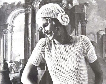 Crochet T-Shirt Top - Retro 1970s PDF Pattern