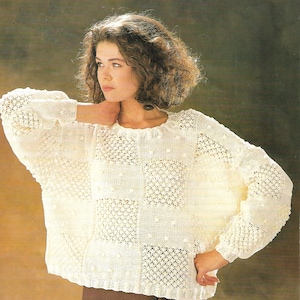 Enkelt stickmönster för överdimensionerad tröja från 90-talet för kvinnor