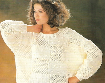 Easy 90s Oversized Sweater Knitting Pattern for Women
