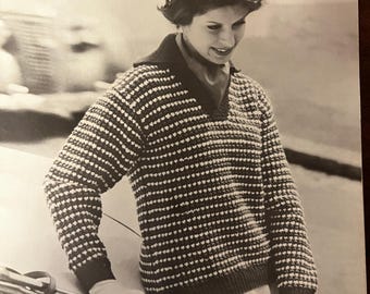 Vintage Damen Kragenpullover Muster (60s) - Simple Colorwork