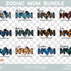 Zodiac Sign For Mom | Bundle of 12  Zodiac Signs |  Astrology Lovers |  BOHO Zodiac Lovers