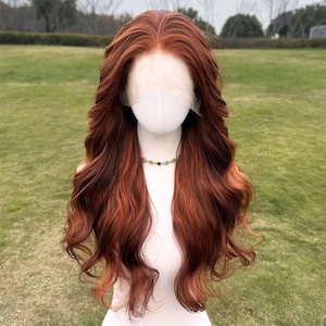 Ginger Copper Wig: Long Voluminous Heat-Resistant Synthetic Hair