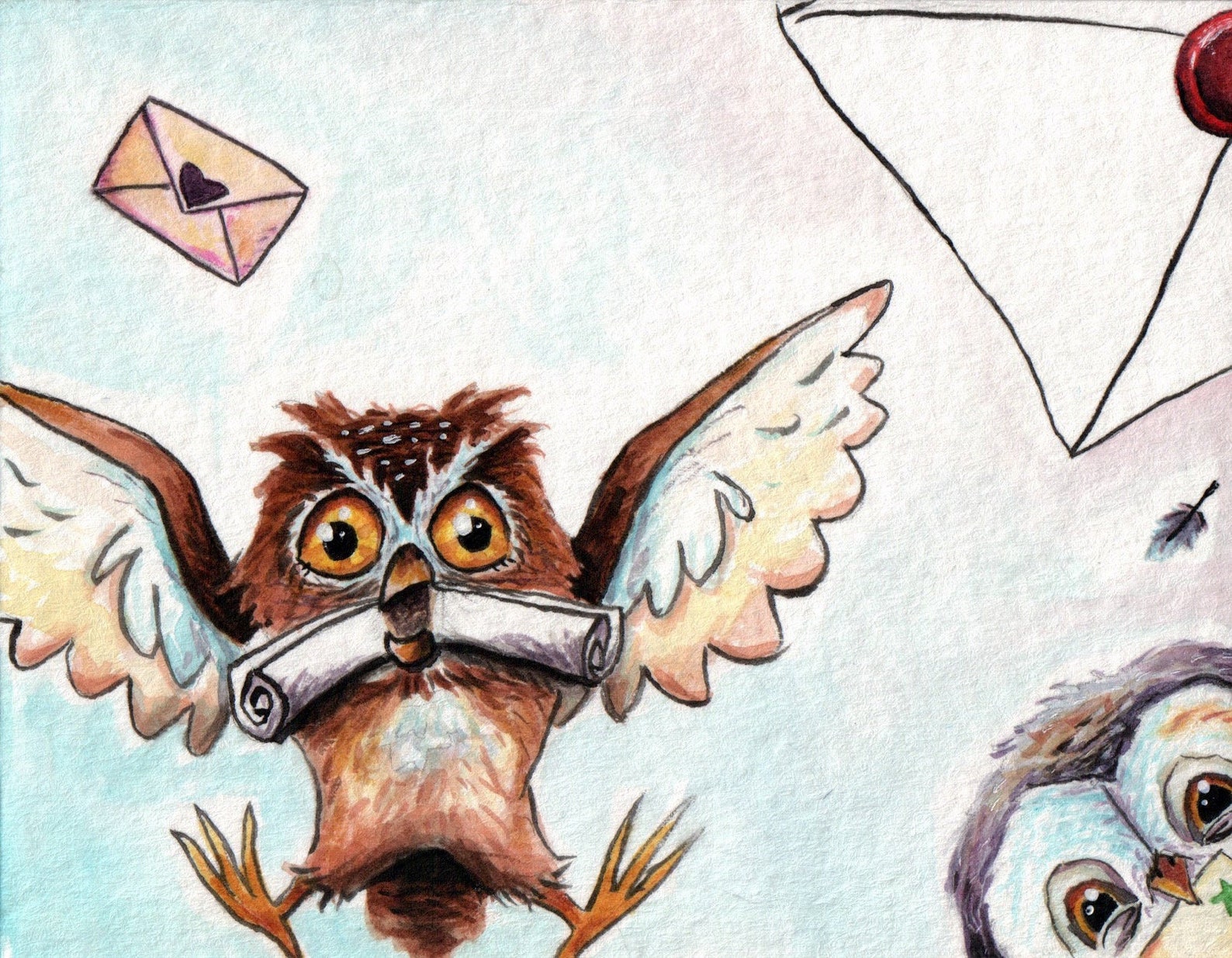 Harry Potter Hogwarts Letter Owl Post Art Print | Etsy
