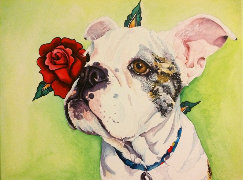 Custom Watercolor Pet Portrait From Photo 24 x | Etsy