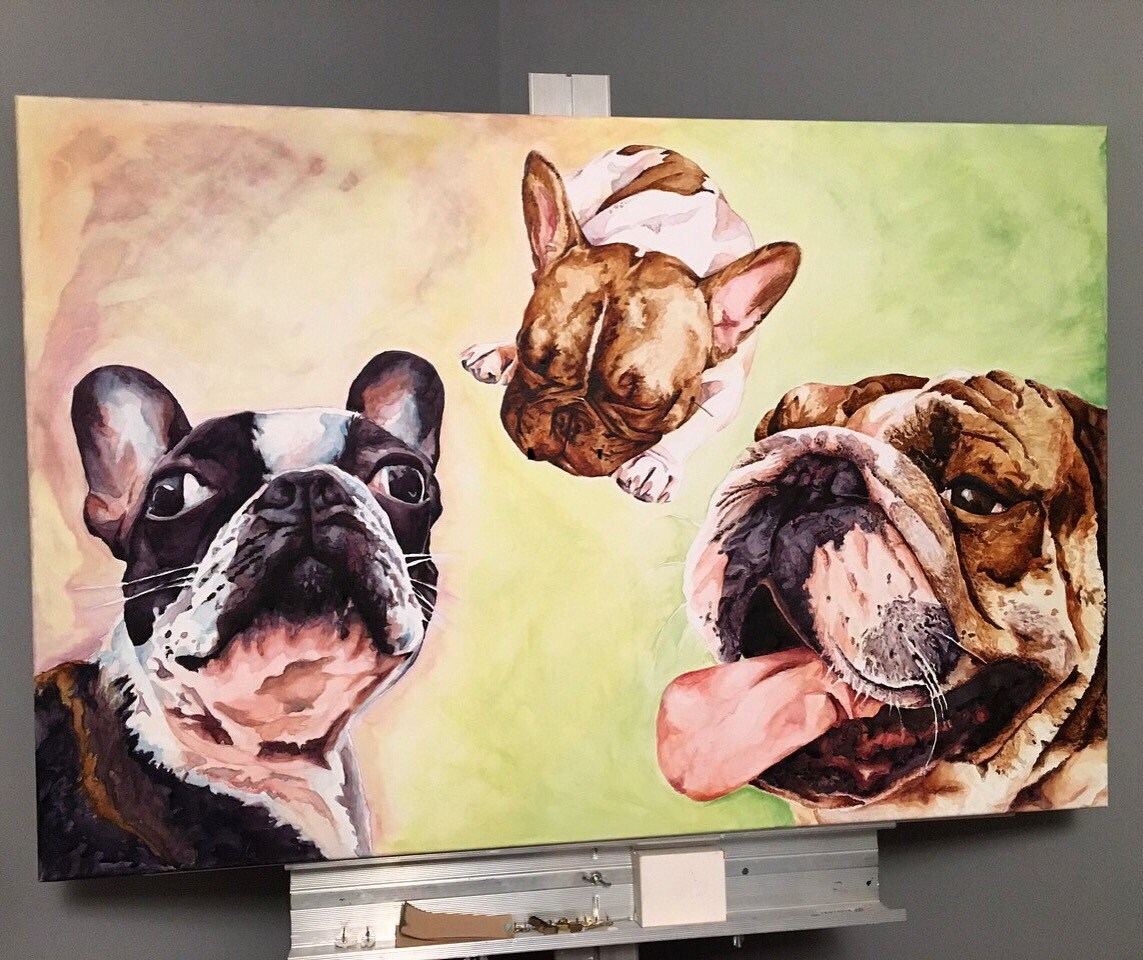 Custom Watercolor Pet Portrait From Photo 24 x | Etsy