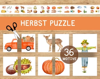 Autumn Puzzle Game Montessori Toddler Child Preschool Matching Game Elementary School Learning Fun Activity Matching