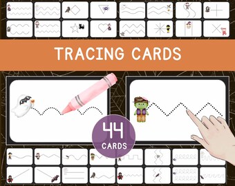 Halloween Line Tracing Cards Fine Motor Skills Writing Montessori Game Toddler Kids Preschool Learning Fun Prewriting Activity Learning