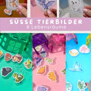Schwimmende Tiere | Wasserspiel  Kinder | 6 Lebensräume | Meer, Wald, Safari, Dinosaurier, Polar & Bauernhof | Sommer Aktivität | Sensorik