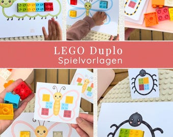 LEGO DUPLO Dieren Speelsjablonen | Kleuren en patronen matchen | Activiteit voor peuters | Spel voor fijne motoriek | Printbaar PDF-bestand voor kleuters
