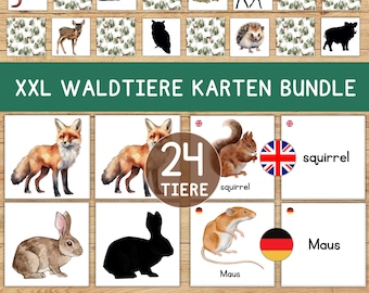 Forest Animals Matching Game Memory Shadow Picture Cards Learn English Montessori Toddler Child Preschool Matching Game Fun Activity