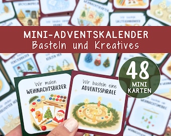 Manualidades con mini calendarios de Adviento | 48 ideas navideñas creativas para niños | El tiempo no es cosa de nadie | Calendario de Adviento pequeño | Descarga instantánea en PDF