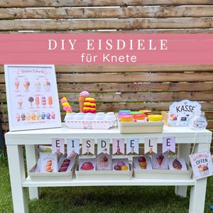 Glassbar för Play-Doh | 72 glassmenyer att göra egna | Play-Doh sommaraktivitet | Rollspelsbutik | Mall för finmotorik | Glassstånd PDF