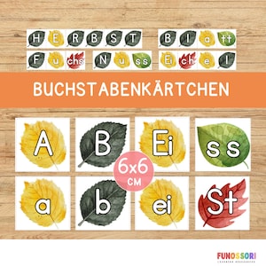 Letters Cards Autumn Vowels Consonants Diphthongs Spelling Reading Writing Forming Words Initial Sounds German Grade 1 Primary School