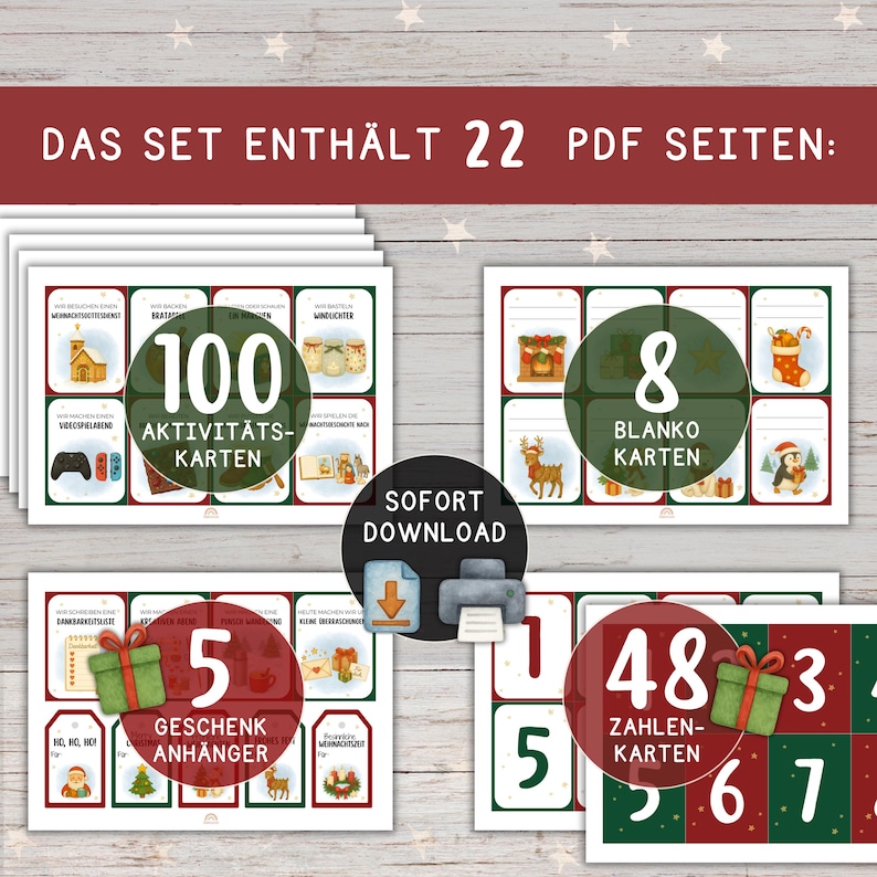 Advent Calendar Children DIY Time instead of stuff 100 Activity Ideas Christmas Advent Mindfulness Gift Family Family Activities PDF image 4