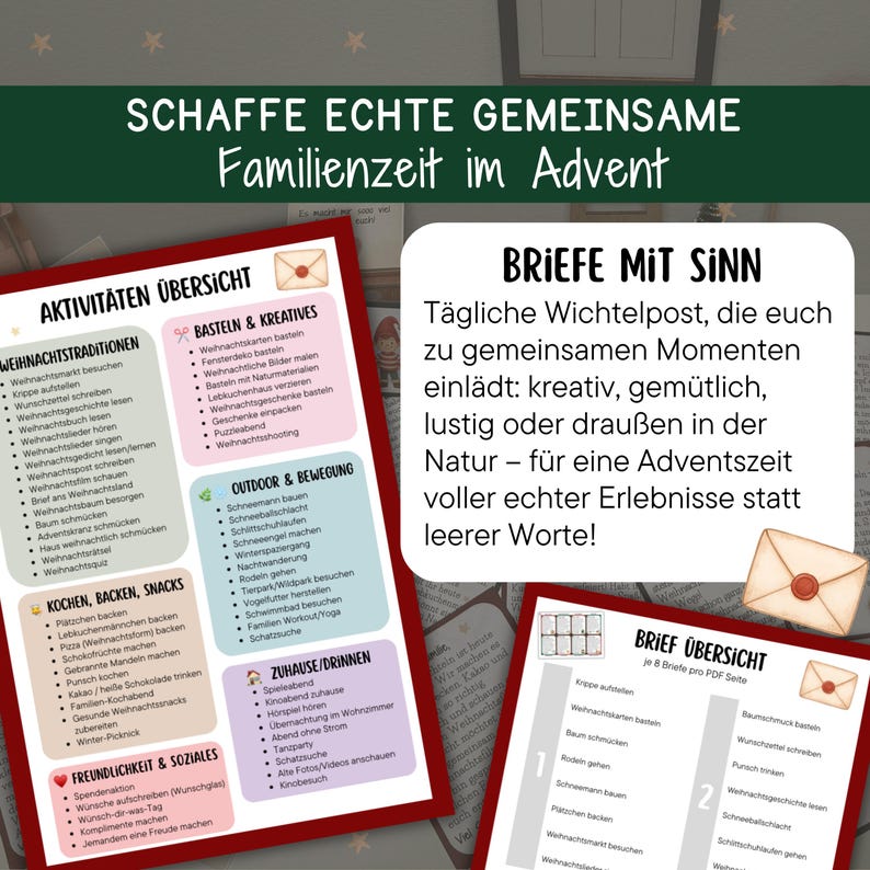 Wichtelbriefe Adventskalender Wichtel Wichtelstreich Briefumschläge Kinder Weihnachten Advent Geschenk Familie Familienaktivitäten Download Bild 12
