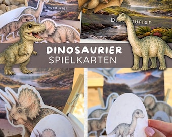 Dinosaur Playing Cards for Children – Dino Egg Experiment, Mother and Child Matching, Sensory Game, Montessori Learning Game, Dino Activities PDF