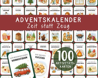 Calendario de Adviento para niños DIY Tiempo en lugar de cosas 100 ideas de actividades Navidad Adviento Mindfulness Regalo Familia Actividades familiares PDF