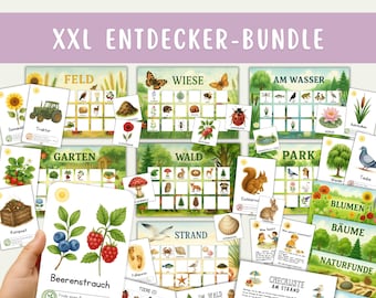 Nature Resource Pack for Children: 250+ Pages of PDF Learning Materials | 350+ Nature Cards & Game Ideas for 7 Habitats | Daycare, Elementary School, and Holidays