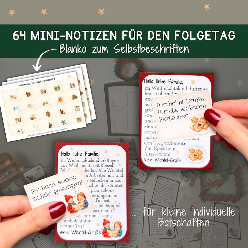 Wichtelbriefe Adventskalender Wichtel Wichtelstreich Briefumschläge Kinder Weihnachten Advent Geschenk Familie Familienaktivitäten Download Bild 4