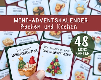 Mini-Adventskalender Backen & Kochen 48 leckere Weihnachtsideen Aktivitäten für Kinder | Zeit statt Zeug | Kleinigkeit Adventskalender Idee