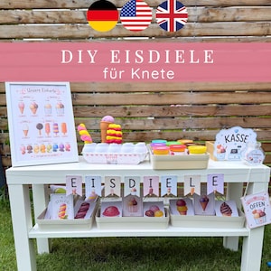 Glassbar för Play-Doh | 72 glassmenyer att göra egna | Play-Doh sommaraktivitet | Rollspelsbutik | Mall för finmotorik | Glassstånd PDF