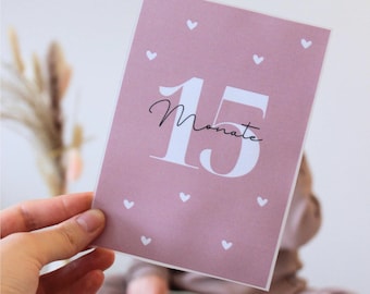 Monthly cards for baby's 2nd year, milestone cards DIY instant download, baby milestones 2 years minimalist, gift 1st birthday