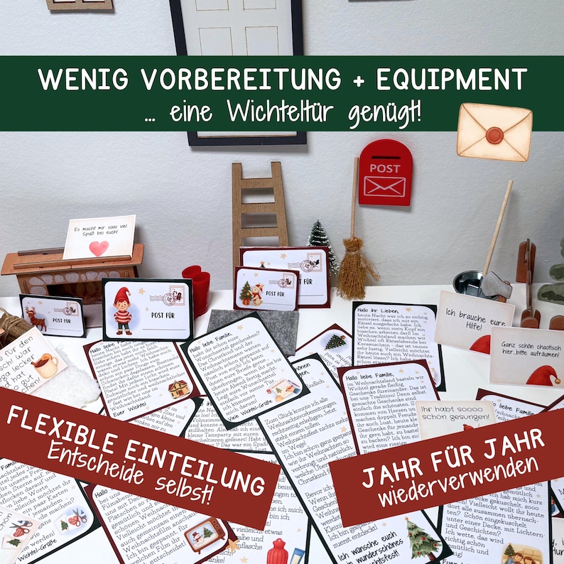 Wichtelbriefe Adventskalender Wichtel Wichtelstreich Briefumschläge Kinder Weihnachten Advent Geschenk Familie Familienaktivitäten Download Bild 11