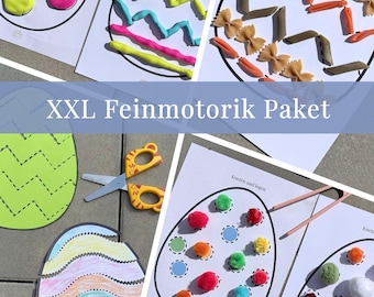 Fine Motor Skills for Children (PDF) | 25 Printable Templates for Ages 2 and Up | Kneading, Cutting, Threading, Tracing | Montessori Preschool/Kindergarten Practice Materials