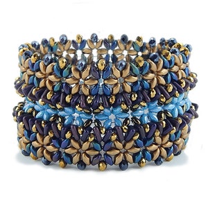 Bead Tutorial for Superduo and Two Hole Triangle Garden Row Cuff