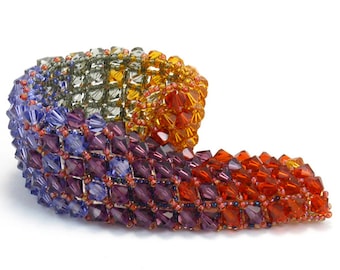 Tutorial Bead Jewelry PDF Pattern, Window Pane Bracelet