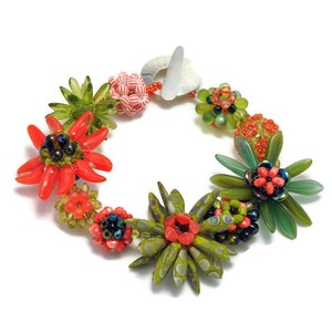 Tutorial Bead Jewelry Bracelet Pattern Morphing Plum Blossom Beaded Bead image 2