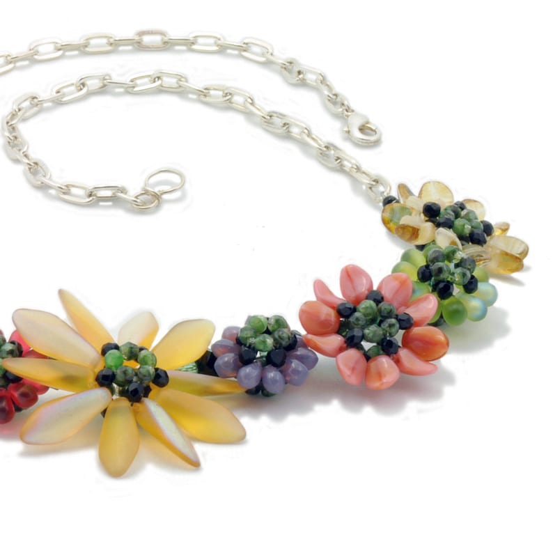Tutorial Bead Jewelry PDF Pattern Flower Petal Necklace Etsy