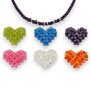 Puffy Herz Perlen Anhänger, Anleitung, Schmuckherstellung PDF Pattern DIY